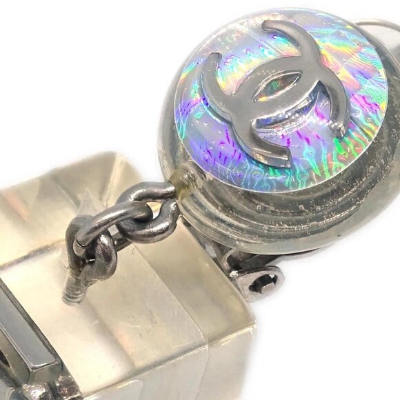 Chanel Dangle Cube Earrings Clip-On Clear 97P - Picture 3 of 4